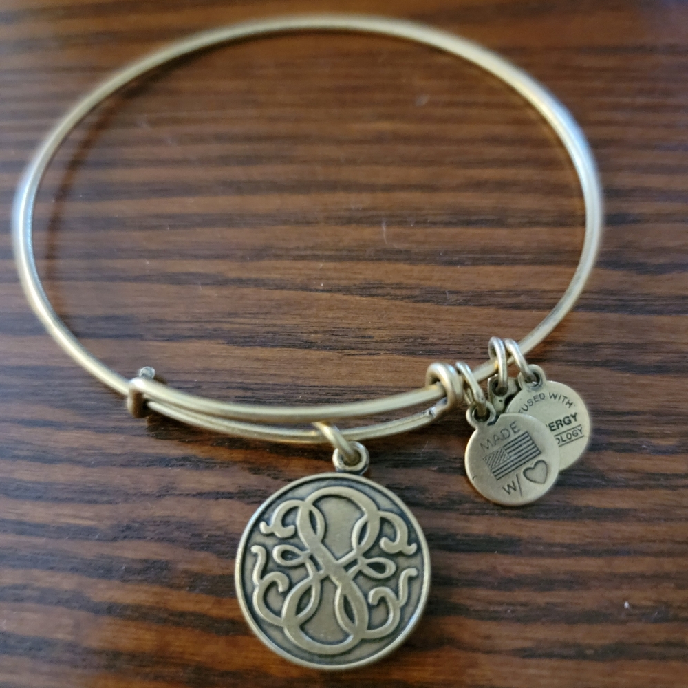 Alex and Ani Gold Life Path Bangle Charm Bracelet boho energy adjustable